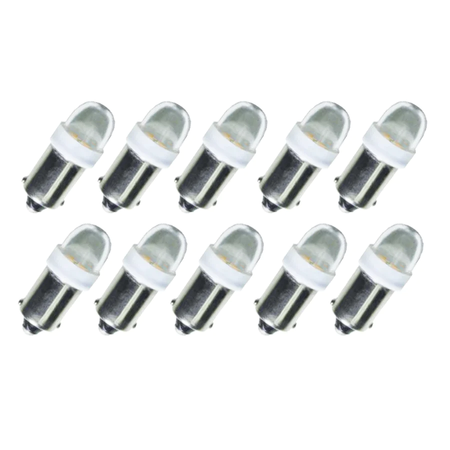 2SMD | BA9S #44 #47 LED 6.3V AC / DC 2835 Bayonet Clear Cap Pinball Gaming Machine Light Bulb (10 pcs)