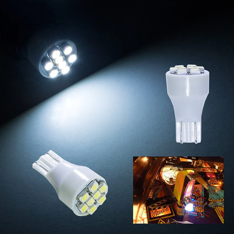LED Pinball Machine Light Bulb 8SMD Flasher / Flicker Wedge T15 #906 #921 #912 Non-ghosting - Image 2