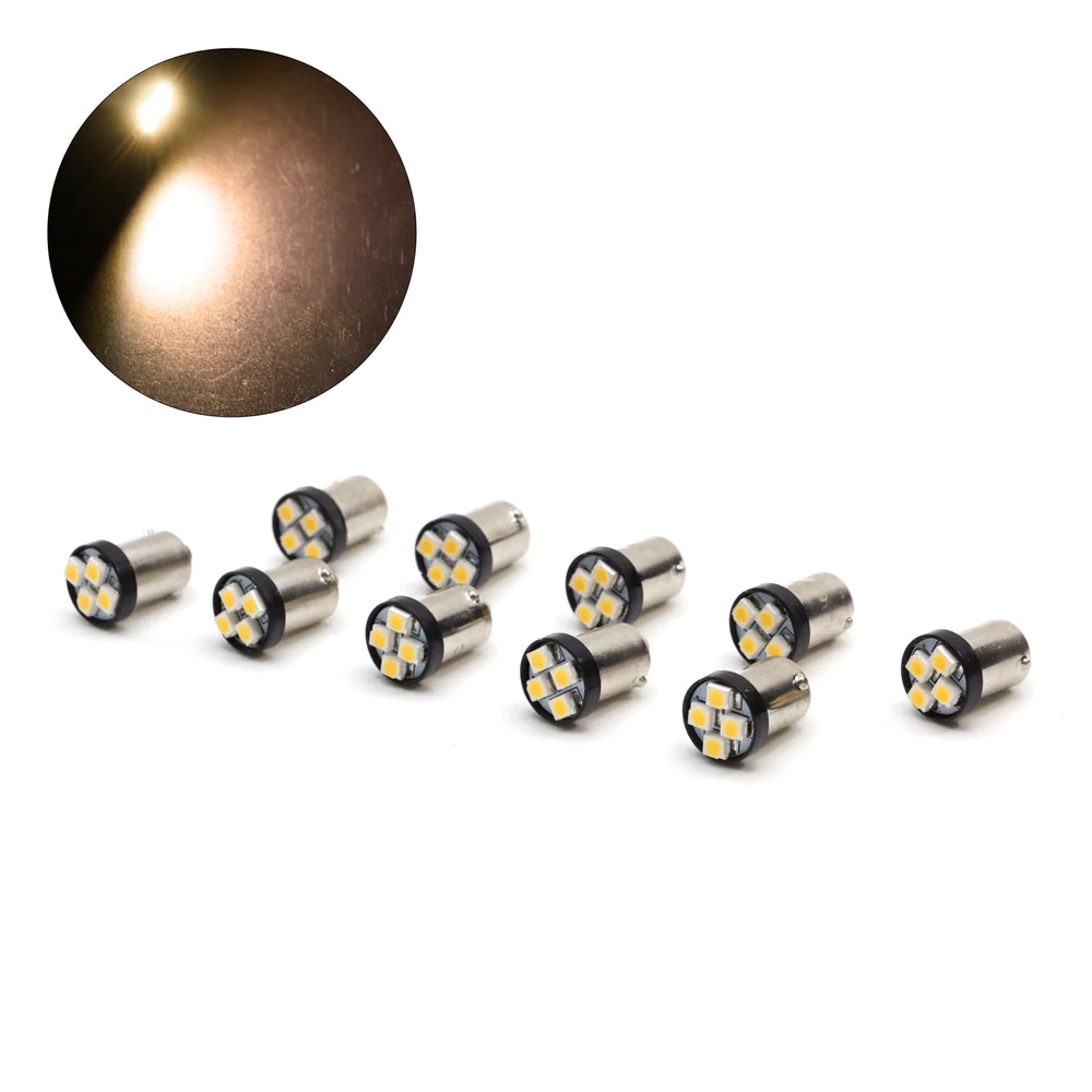 LED Bayonet Arcade Pinball Machine Light Bulb 4SMD BA9S #1893 #44 #47 #756 #1847 6.3V (10PCS) - Image 2