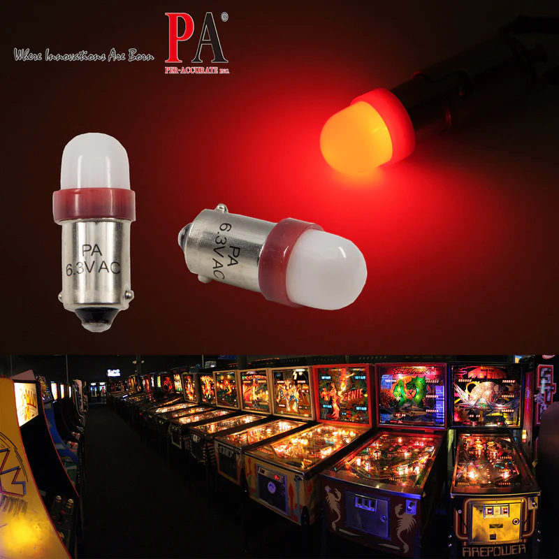 PA Pinball Bulb 2 SMD 5630 LED BA9S #44 #47 T10 #555 White 6.3v Frosted Lens Pinball LED AC/DC:圖片 3