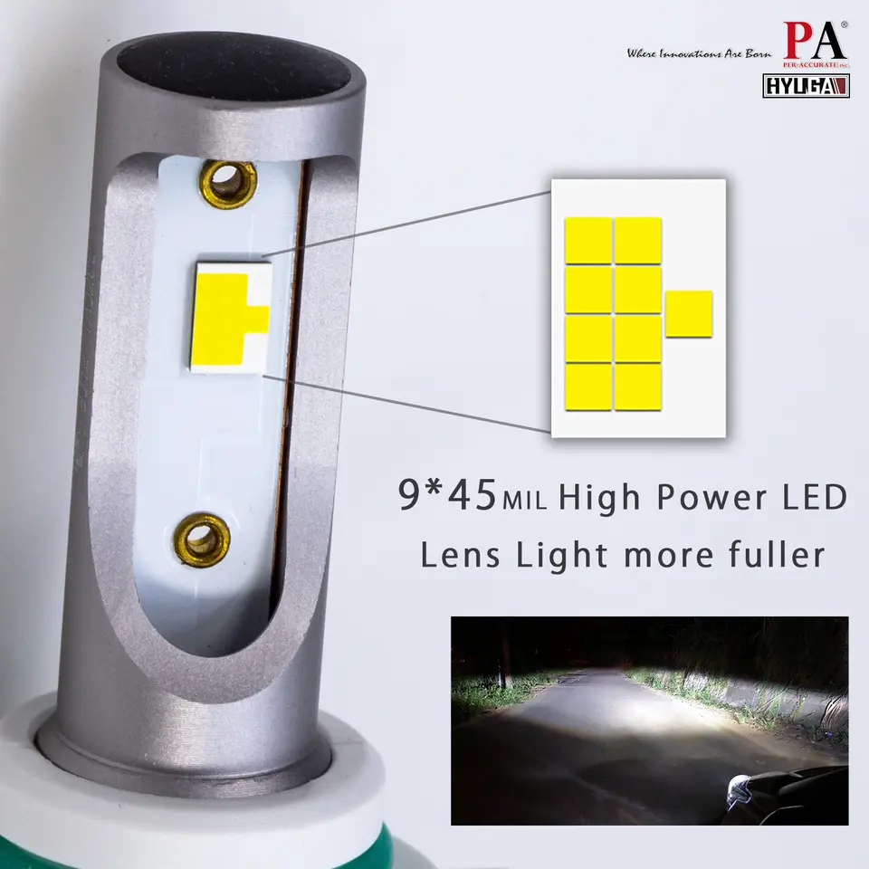 NF6 LED Headlight Fog Light High-Beam H1 H3 H7 H8 H9 H11 HB3 9005 HB4 9006 HIR2 9012 fanless design - Image 3