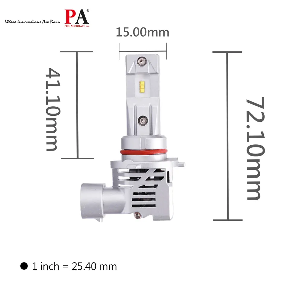 PA M3 9005 HB3 OEM Size LED Headlight 6000 LM 50W Plug and Play White - Image 2
