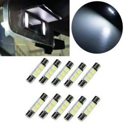LED Fuse Festoon Bulb 5050 3SMD 28mm 31mm Dome Interior Light & Car Auto Interior Sun Visor Vanity Mirror-White Light PA