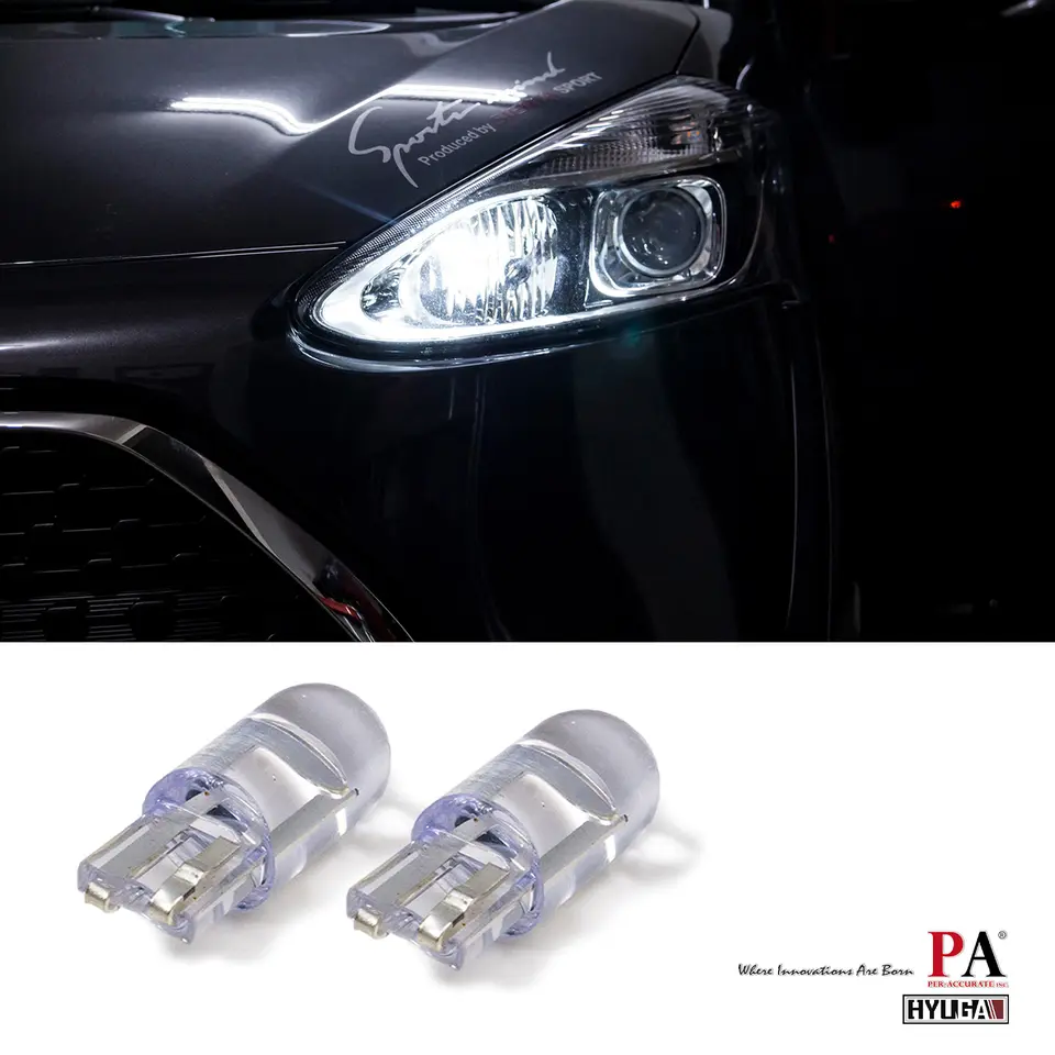 T10 LED Vehicle reversing light bulb 12V 194 168 W5W COB Glass White 6000K LED Instrument Lamp White HYUGA