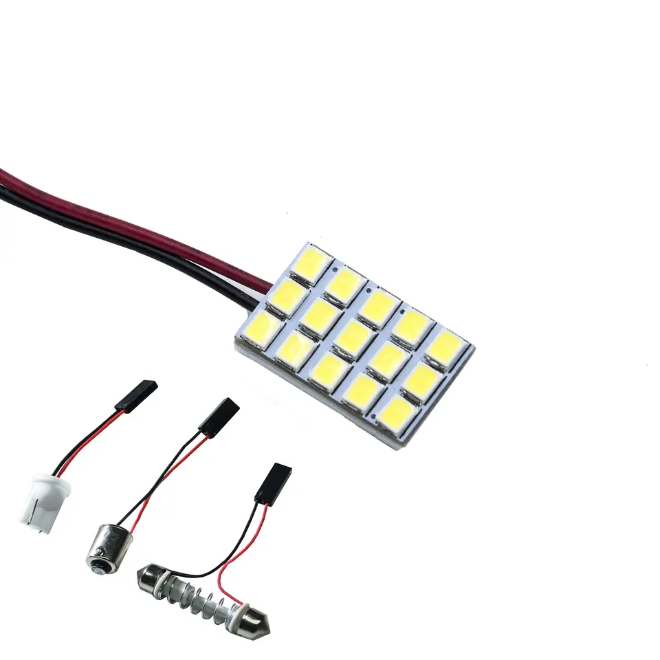 PA Board light 15SMD 2835 12V DC White High brightness for Car Automotive interior Dome Trunk Lamp Bulb
