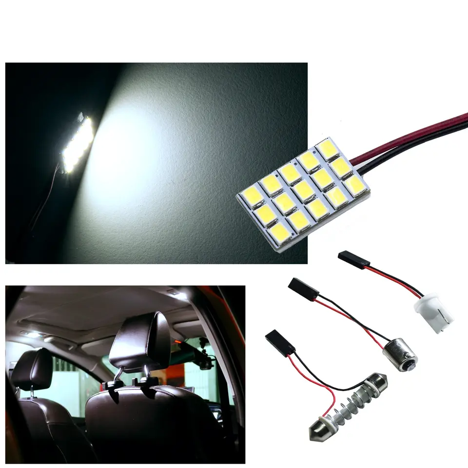 PA Board light 15SMD 2835 12V DC White High brightness for Car Automotive interior Dome Trunk Lamp Bulb - Image 4