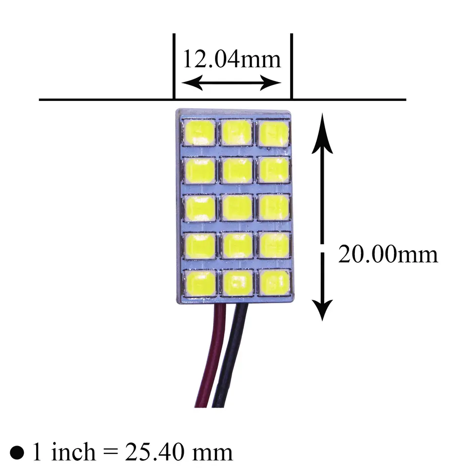 PA Board light 15SMD 2835 12V DC White High brightness for Car Automotive interior Dome Trunk Lamp Bulb - Image 2