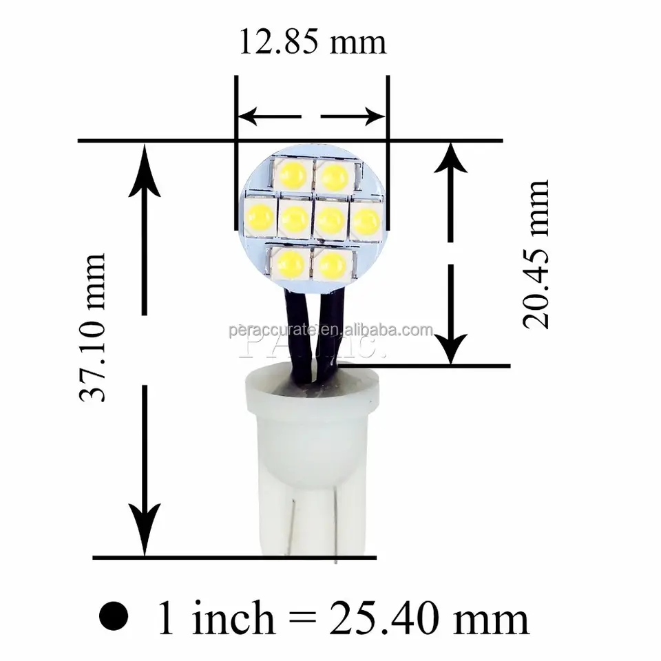 PA Pinball Machine 8SMD 3528 T10 #555 W5W Flicker LED Light Indicator Dashboard 12v AC/DC - Image 3