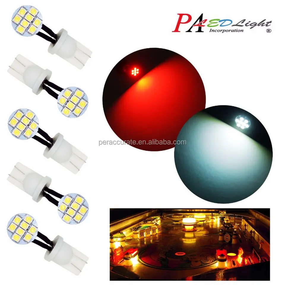 PA Pinball Machine 8SMD 3528 T10 #555 W5W Flicker LED Light Indicator Dashboard 12v AC/DC - Image 2