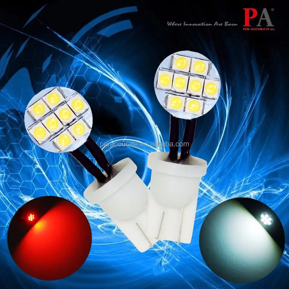 PA Pinball Machine 8SMD 3528 T10 #555 W5W Flicker LED Light Indicator Dashboard 12v AC/DC - Image 5