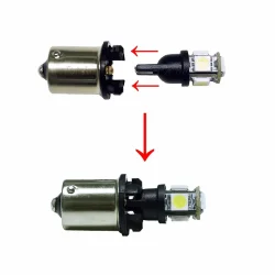 PA T10 W5W to Ba15s 1156 transformer bulb socket base