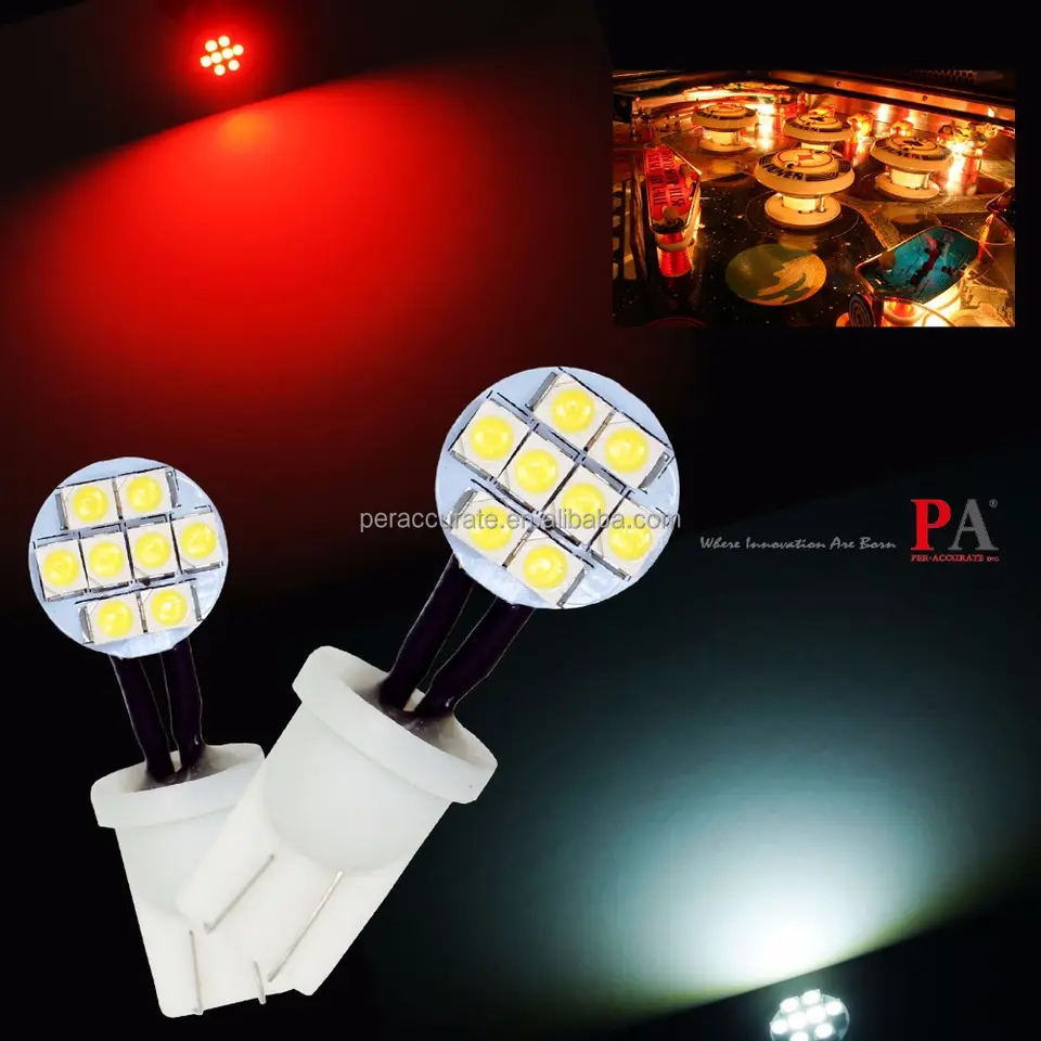 PA Pinball Machine 8SMD 3528 T10 #555 W5W Flicker LED Light Indicator Dashboard 12v AC/DC - Image 4