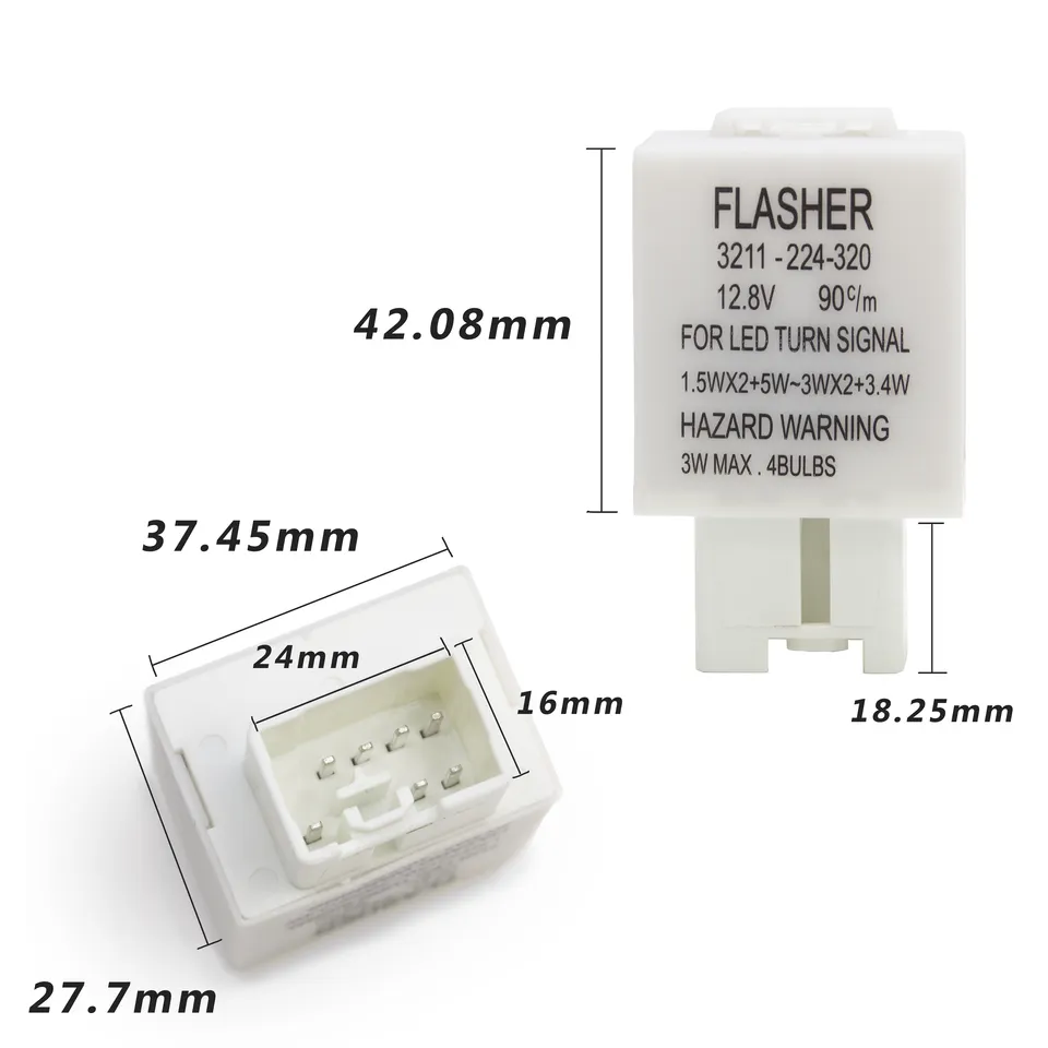 7-Pin Automotive Electronic Flasher Relay 12V Fix for LED Turn Signal Hyper Flash PA - Image 2