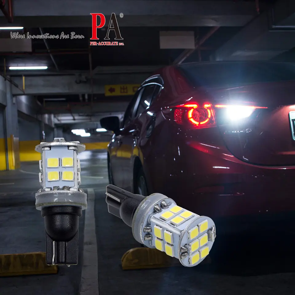 PA Car Backup LED T10 T15 22SMD 2835 White 1800LM DC12V High Power 12W Brightness for Auto Car Motorcycle Scooter Vehicle