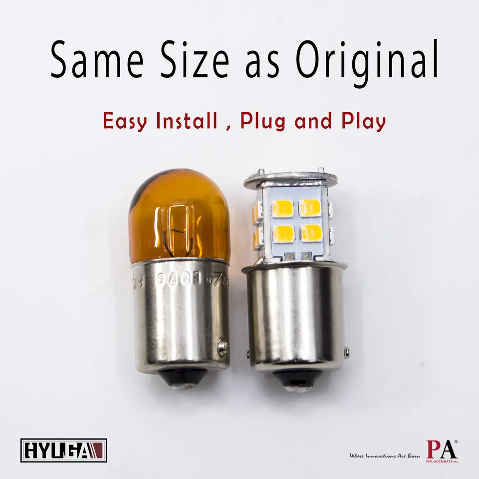 Canbus Error Free 1156 BA15S 22SMD 2835 Amber 940LM 12V High Power Turn Signal LED for Motorcycle Scooter Y-22 HYUGA:圖片 4