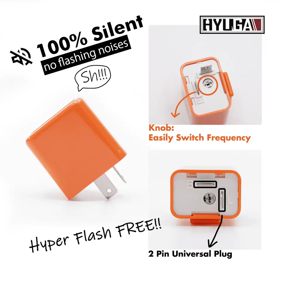 2-Pin Motorcycle Electronic Flasher Relay Adjustable 12V Relays Fix for LED Turn Signal Hyper Flash PA:圖片 3
